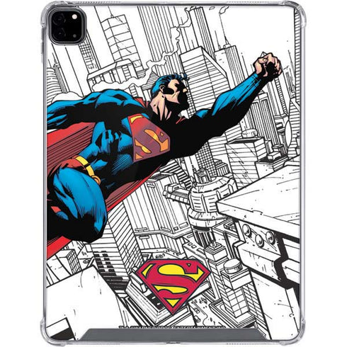 DC Comics Superman Flying Over City Pose iPad Pro 12.9in (2020) Clear Case